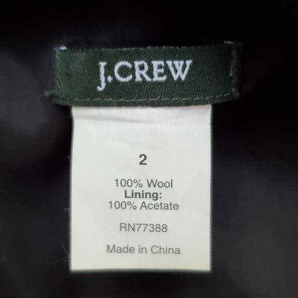 J. Crew Black Classic Wool Ruffle Neck Phoebe Dress Size 2 - Picture 9 of 10